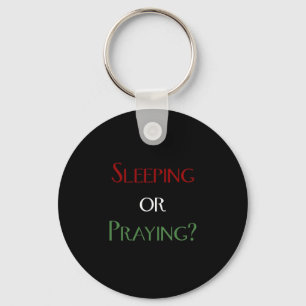 Sleeping or praying - islamic muslim prayer print key ring