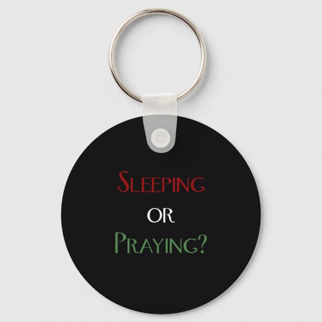 Sleeping or praying - islamic muslim prayer print key ring (Front)