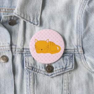Sleeping Orange Tabby Cat 7.5 Cm Round Badge