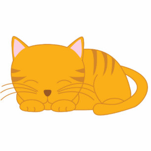 Sleeping Orange Tabby Cat Standing Photo Sculpture