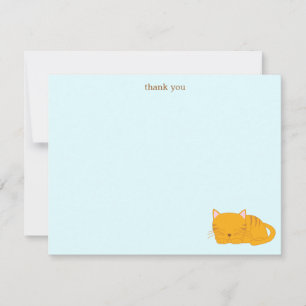 Sleeping Orange Tabby Cat Thank You Card