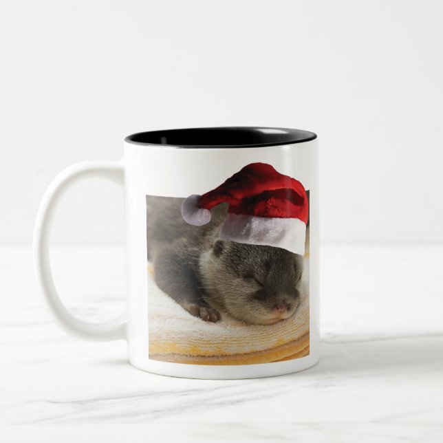 Sleeping-Otter Two-Tone Coffee Mug (Left)