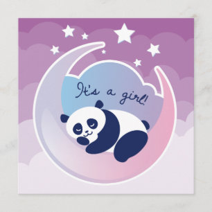 Sleeping Panda 'its a girl' birth announcement