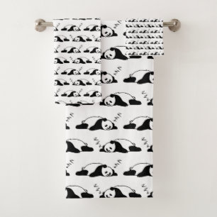 Sleeping Panda ZZZ Bear Lover Lazy Nap Animals Bath Towel Set