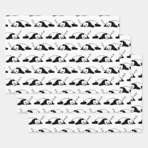 Sleeping Panda ZZZ Bear Lover Lazy Nap Animals Wrapping Paper Sheet