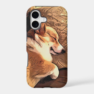Sleeping Pembroke Welsh Corgi dog