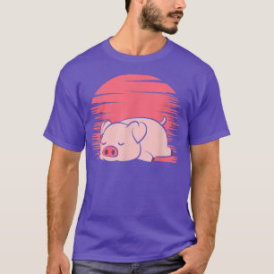 Sleeping Pig Farmer Lazy Piggy 5289  T-Shirt