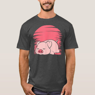 Sleeping Pig Farmer Lazy Piggy T-Shirt
