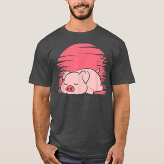 Sleeping Pig Farmer Lazy Piggy T-Shirt