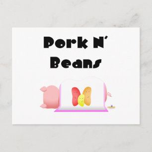 Sleeping Pig Pink Blanket Jelly Beans Pork N' Bean Postcard