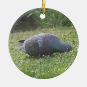 Sleeping Pigeon Custom Birthday Ceramic Tree Decoration