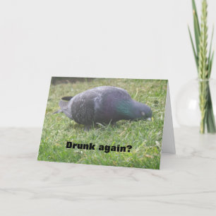 Sleeping Pigeon Funny Custom Birthday Card