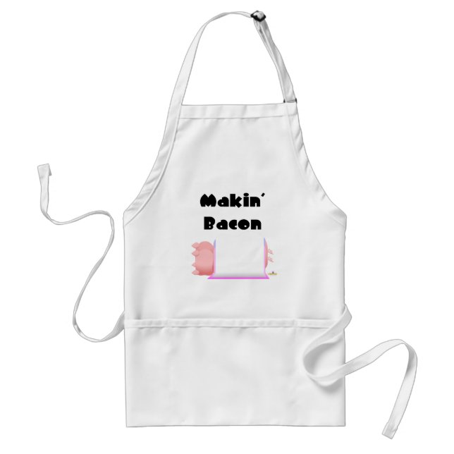 Sleeping Pigs Pink Blue Blanket Makin' Bacon Standard Apron (Front)