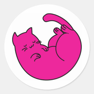 Sleeping Pink Cat Sticker