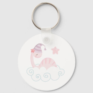 Sleeping Pink Dinosaur Key Ring