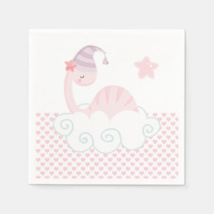 Sleeping Pink Dinosaur      Napkins