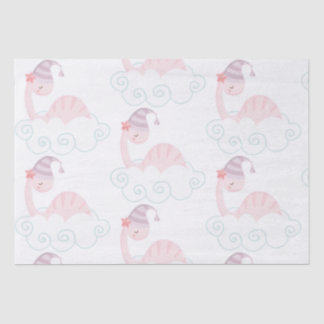 Sleeping Pink Dinosaur Tissue Paper