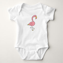 Sleeping pink flamingo baby bodysuit