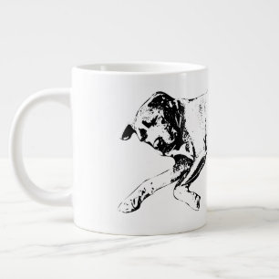 Sleeping Pit Mix, Cozy Christmas Large Coffee Mug