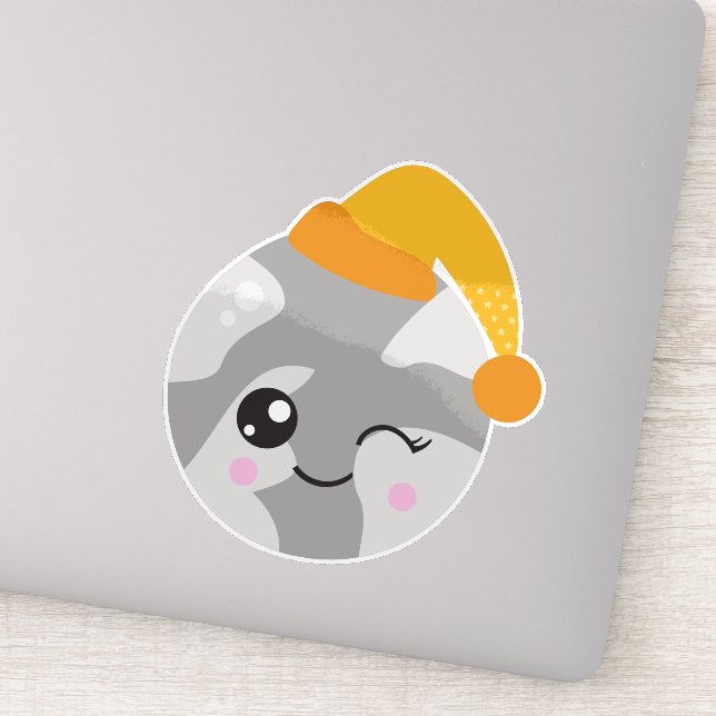 Sleeping Planet, Cute Planet, Planet With Nightcap (Detail)