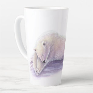 Sleeping Polar Bear by Molly Harrison Latte Mug
