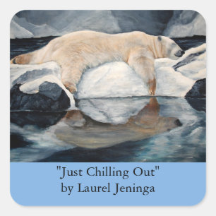 Sleeping Polar Bear on Ice Stickers