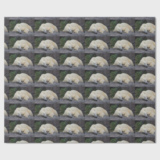 Sleeping Polar Bear Wrapping Paper (Flat)