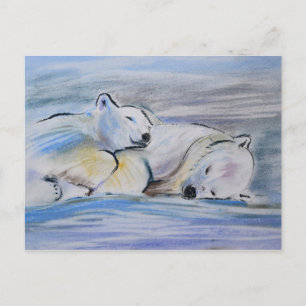 Sleeping Polar Bears Postcard