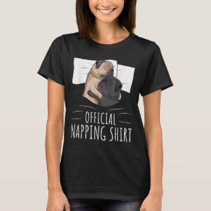 Sleeping Pug Lover Dog Official Napping T-Shirt