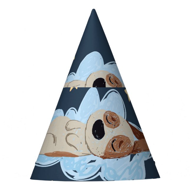 Sleeping Puppies: Good Night Pattern Party Hat (Front)