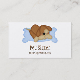 Sleeping Puppy Dog Pet Sitter Business Cards