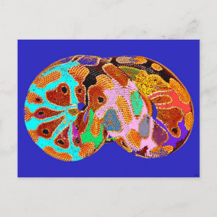 Sleeping Python Pop Art Post Card (Blue)