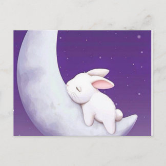sleeping rabbit postcard. postcard