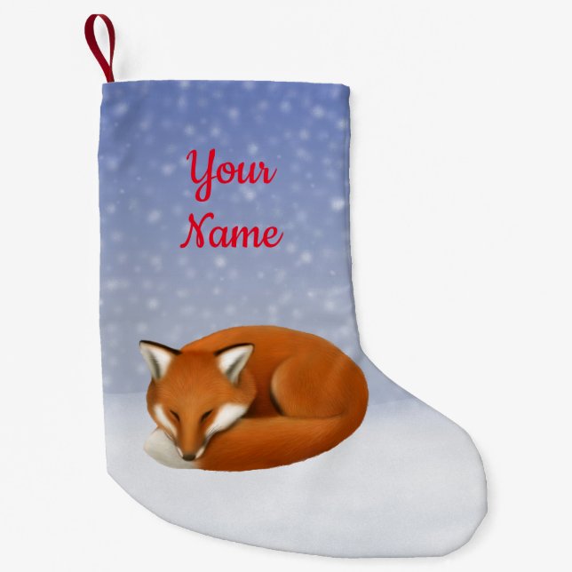 Sleeping Red Fox Christmas Stocking (Front)