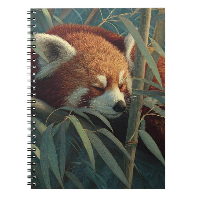 Sleeping Red Panda Bamboo Forest Art Notebook (Front)