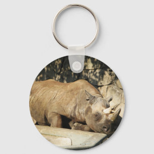 Sleeping Rhino Key Ring