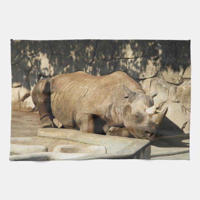 Sleeping Rhino Tea Towel (Horizontal)