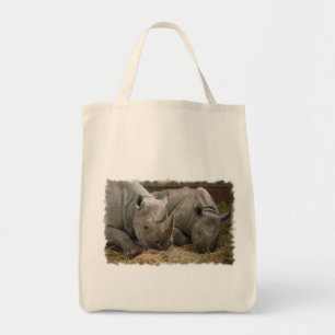 Sleeping Rhinos Grocery Tote Bag