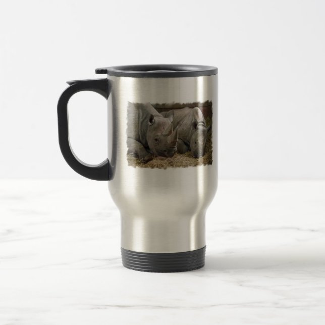 Sleeping Rhinos Travel Mug (Left)