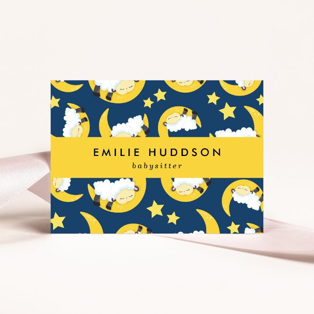 Sleeping Sheep, Babysitter, Day Care, Child Care Business Card (Creator Uploaded)