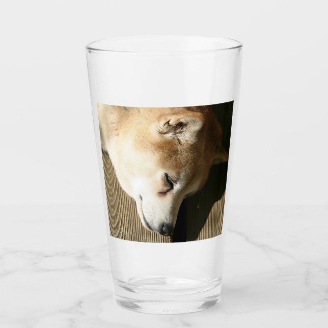 sleeping shiba inu glass (Front)