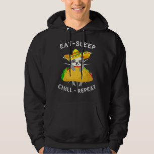Sleeping Sloth Eat Sleep Chill Repeat Funny Taco S Hoodie