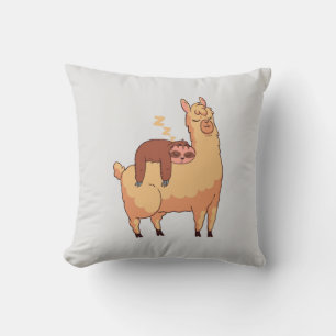 Sleeping Sloth Hitches a Ride on a Llama Cushion