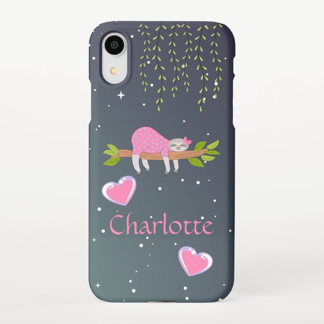 Sleeping Sloth iPhone XRSlim Fit Case, Glossy iPho iPhone Case (Back)