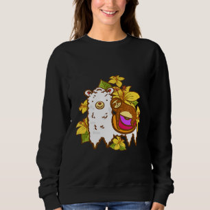 Sleeping Sloth Llama Flowers Cute Alpaca Animal Lo Sweatshirt