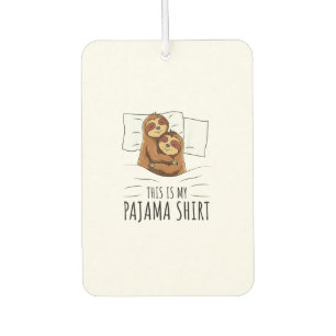 Sleeping Sloth Lover Pajama T-Shirt Car Air Freshener