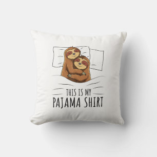 Sleeping Sloth Lover Pajama T-Shirt Cushion
