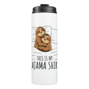 Sleeping Sloth Lover Pajama T-Shirt Thermal Tumbler