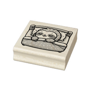 Sleeping Sloth - Peaceful Charming Rubber Stamp