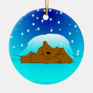 Sleeping Snowy Bear Ornament